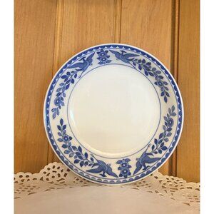 Antique Nippon Noritake Royal Sometuke Blue White Ceramic Trinket Dish Small Bow